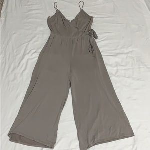 Gray Wide Leg Casual Jumpsuit